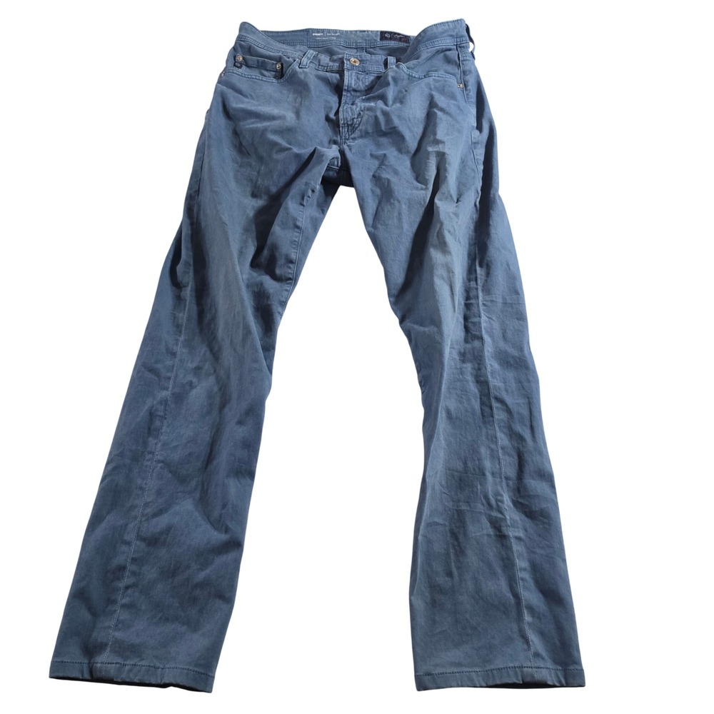 AG Adriano Goldschmied Everett Slim Straight Blue Italian Fabric Pants 31x34